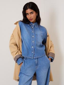 Nobody's Child Holywell Boxy Denim Shirt, Blue - view 2, Blue