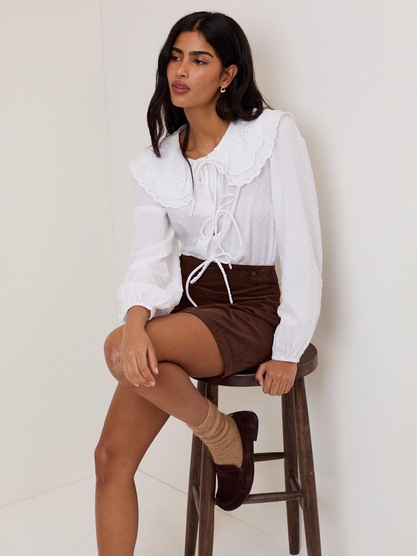 Product image 2 of 5, which shows Nobody's Child Jolie Cotton Blouse, White, 6