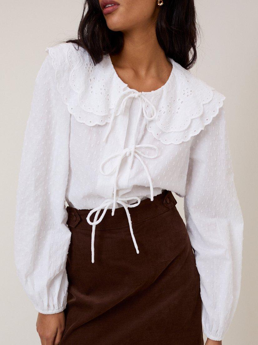 Product image 3 of 5, which shows Nobody's Child Jolie Cotton Blouse, White, 6