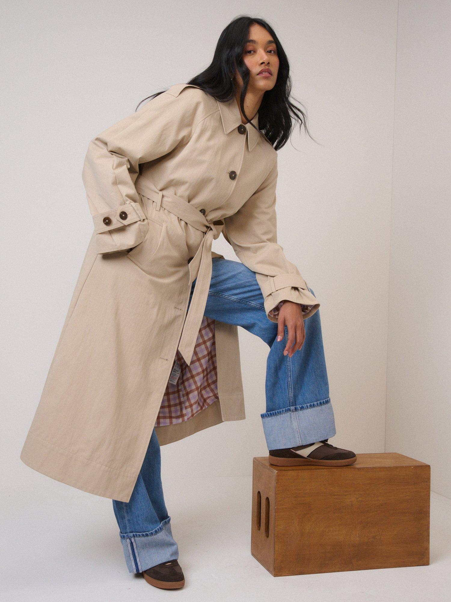 Product image 2 of 5, which shows Nobody's Child Fluid Trench Coat, Beige, XS