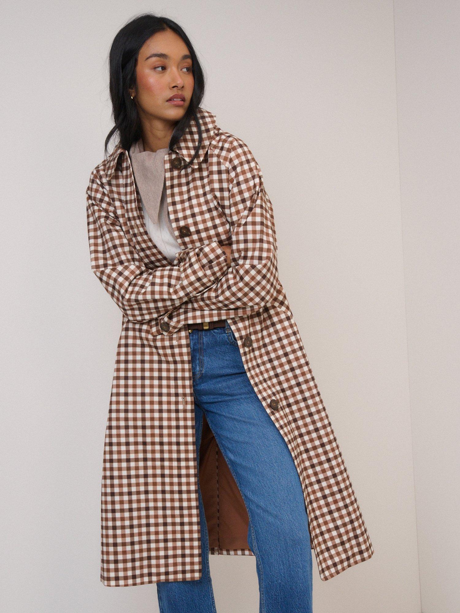 Product image 1 of 5, which shows Nobody's Child Cotton Gingham Car Coat, Multi, XS