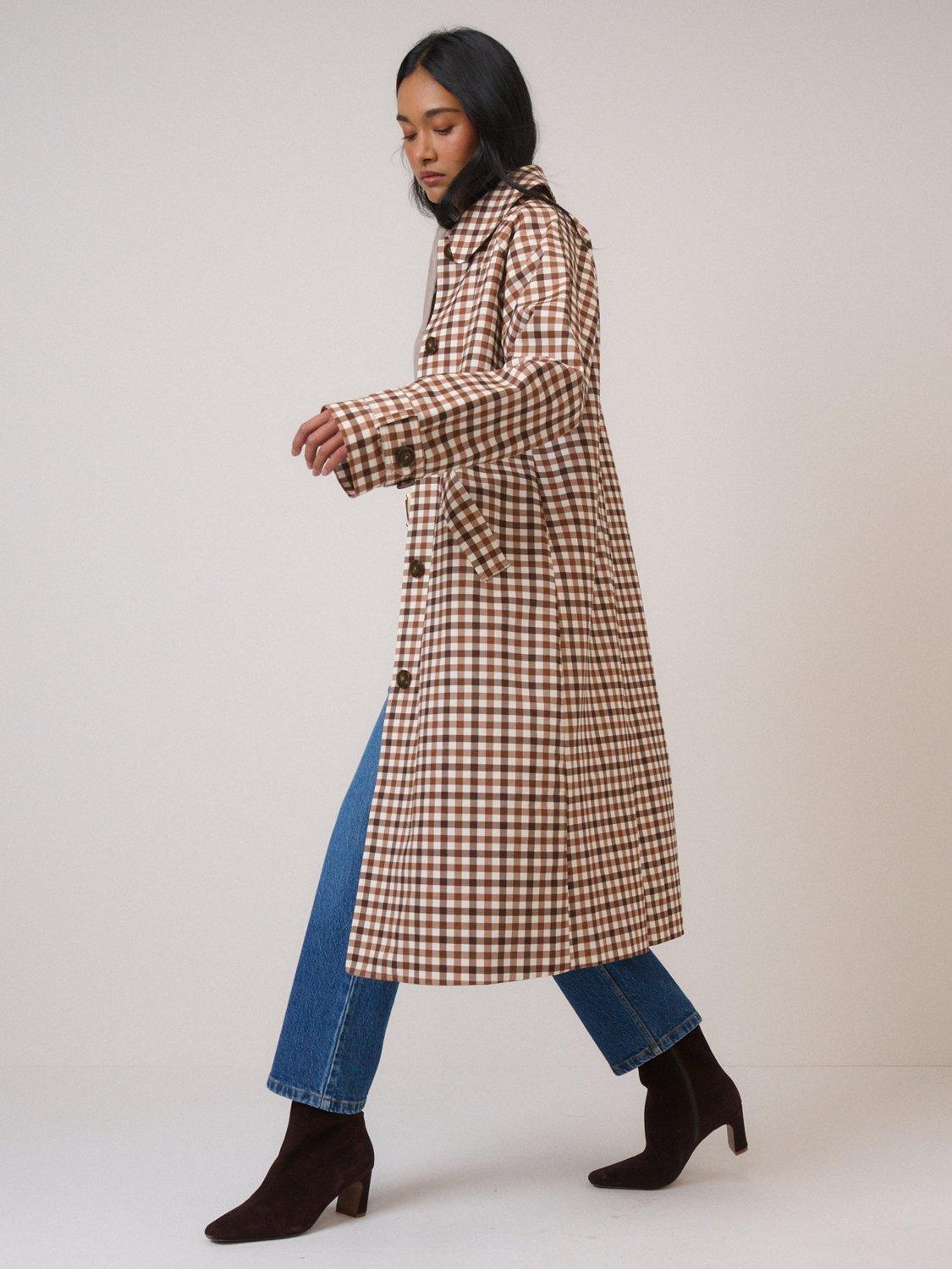 Product image 2 of 5, which shows Nobody's Child Cotton Gingham Car Coat, Multi, XS