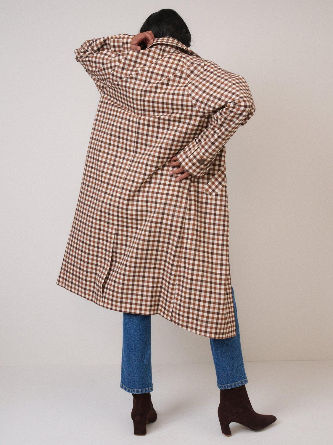 Product image 5 of 5, which shows Nobody's Child Cotton Gingham Car Coat, Multi, XS