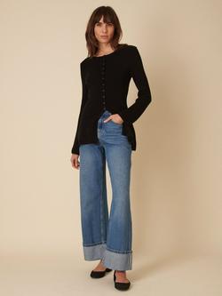 Nobody's Child Waisted Longline Cardigan containing LENZING™ ECOVERO™ Viscose, Black - view 2, Black