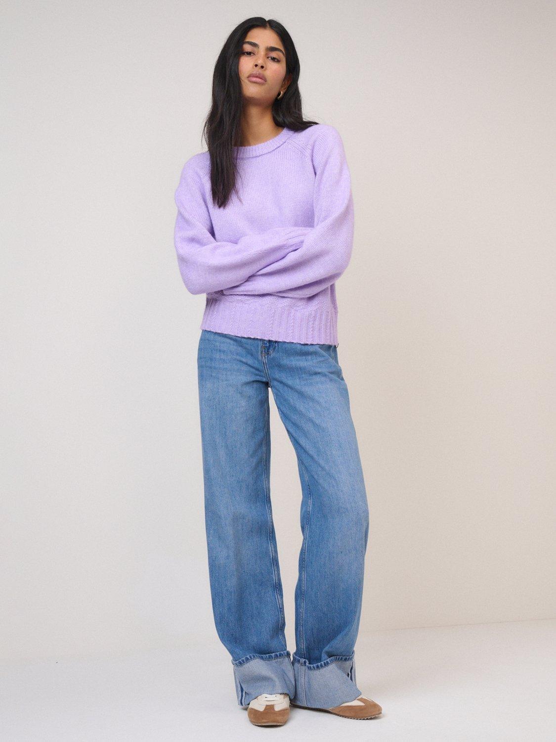 Product image 2 of 5, which shows Nobody's Child Bow Back Relaxed Fit Jumper, Purple, XS