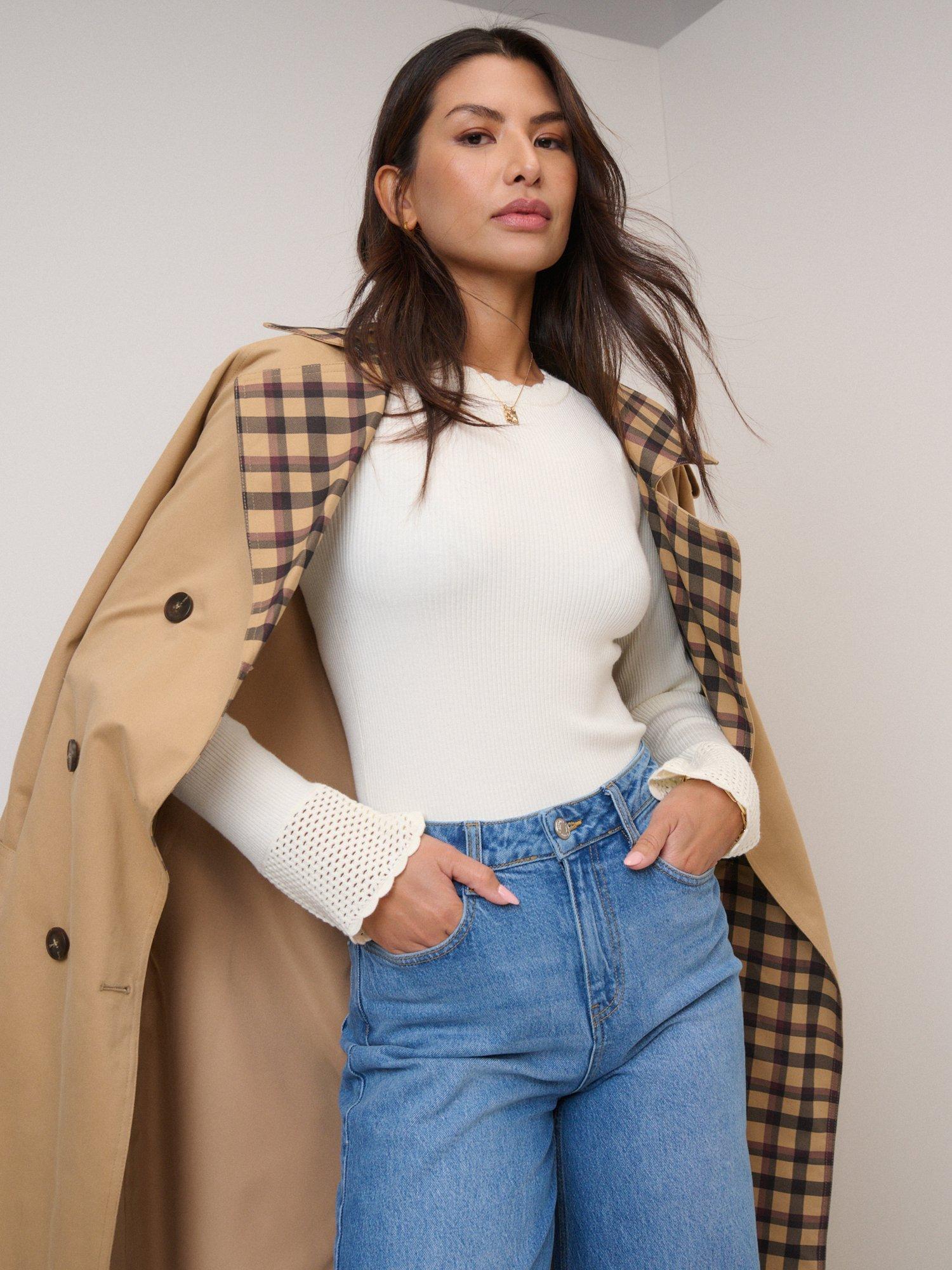 Product image 1 of 5, which shows Nobody's Child Crochet Cuff Top containing LENZING™ ECOVERO™ Viscose, White, XS