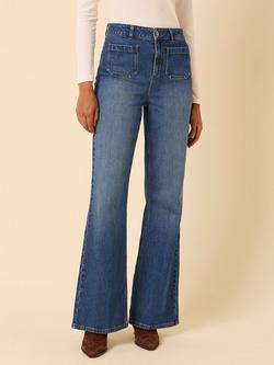 Nobody's Child Highbury Pocket Front Flared Jeans, Blue, Blue