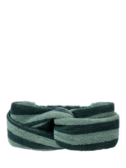 Piglet in Bed Pembroke Stripe Towelling Headband, Pine Green