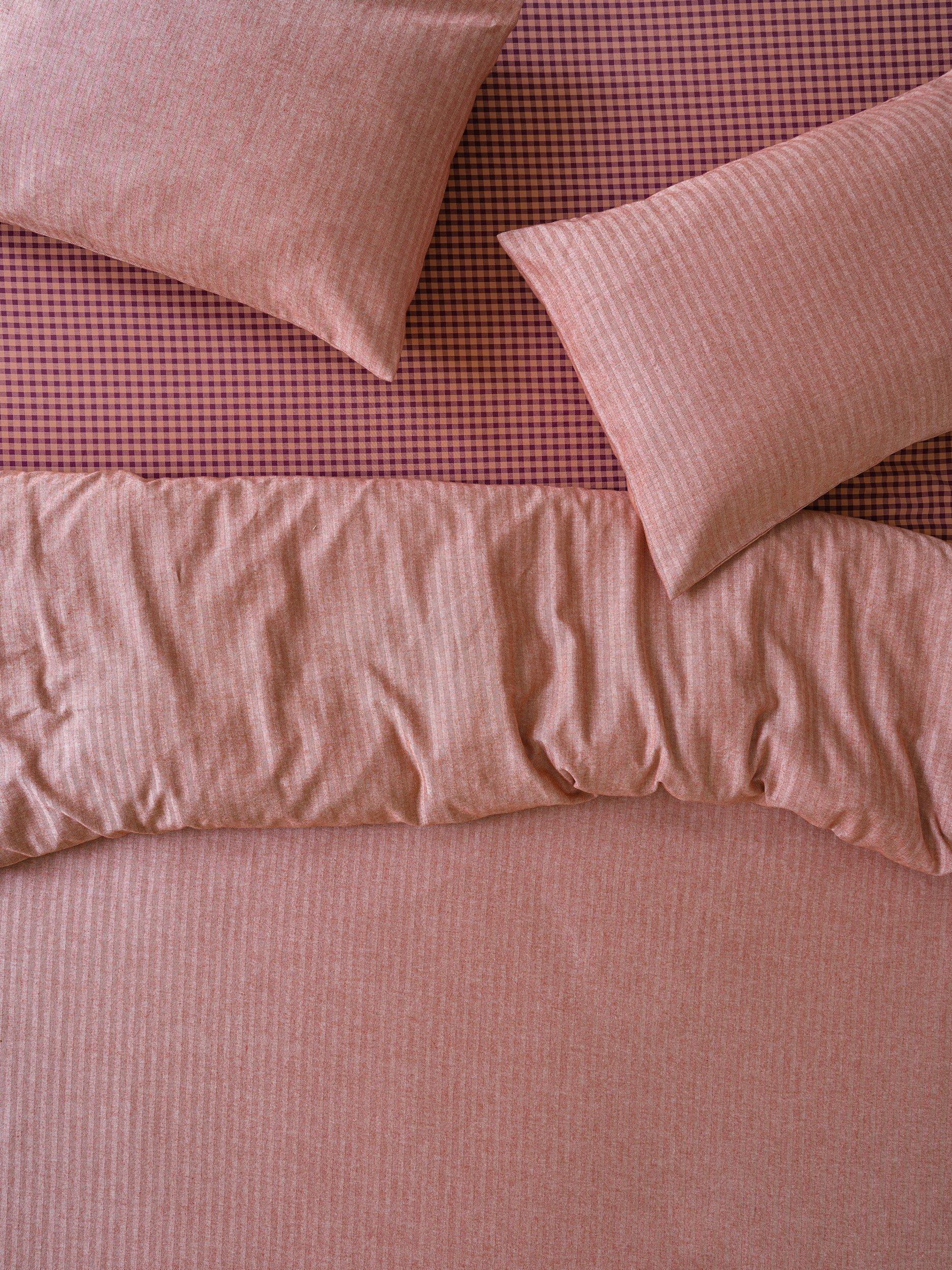 Piglet in Bed Herringbone Brushed Cotton Bedding, Auburn Red