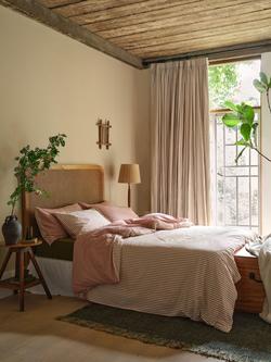 Piglet in Bed Textured Stripe Cotton Bedding - view 2, Auburn Red