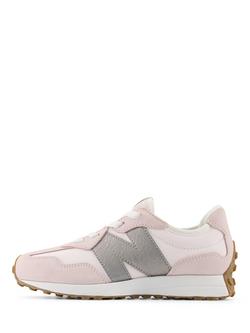 New Balance Kids' 327 Trainers, Pink/Silver - view 2, Pink/Silver