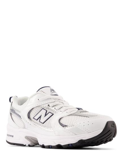 New Balance Kids' 530 Bungee Trainers, White/Indigo/Silver - view 2, White/Indigo/Silver