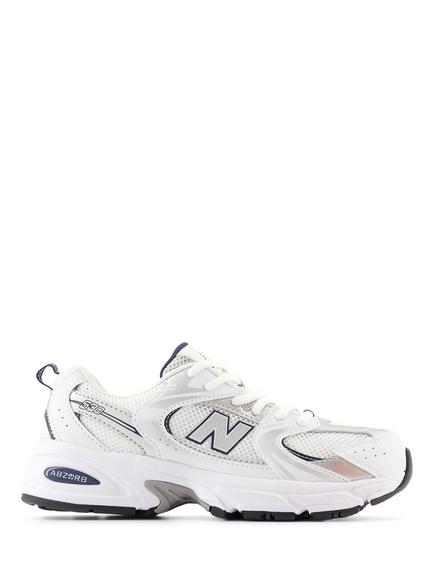 New Balance Kids' 530 Lace Trainers, White/Indigo/Silver, White/Indigo/Silver