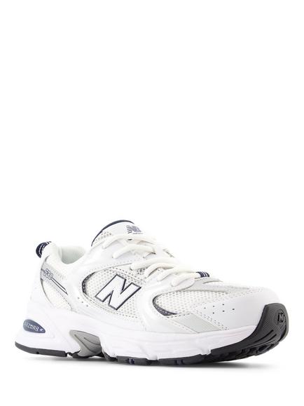 New Balance Kids' 530 Lace Trainers, White/Indigo/Silver - view 2, White/Indigo/Silver