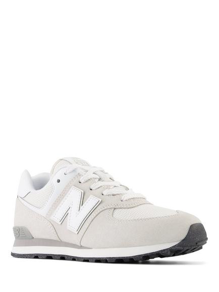 New Balance Kids' 574 Lace Trainers, Off White/Multi - view 2, Off White/Multi