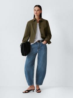 John Lewis Seamed Barrel Leg Jeans, Mid Blue