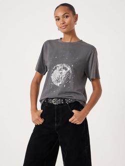 HUSH Disco Graphic T-Shirt, Washed Charcoal, Washed Charcoal