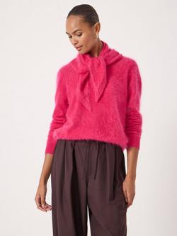 HUSH Pure Brushed Cashmere Triangle Scarf, Magenta Pink