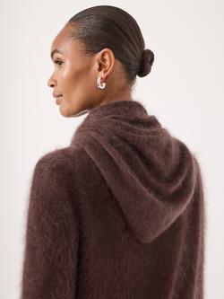 HUSH Pure Brushed Cashmere Triangle Scarf - view 2, Chocolate Brown