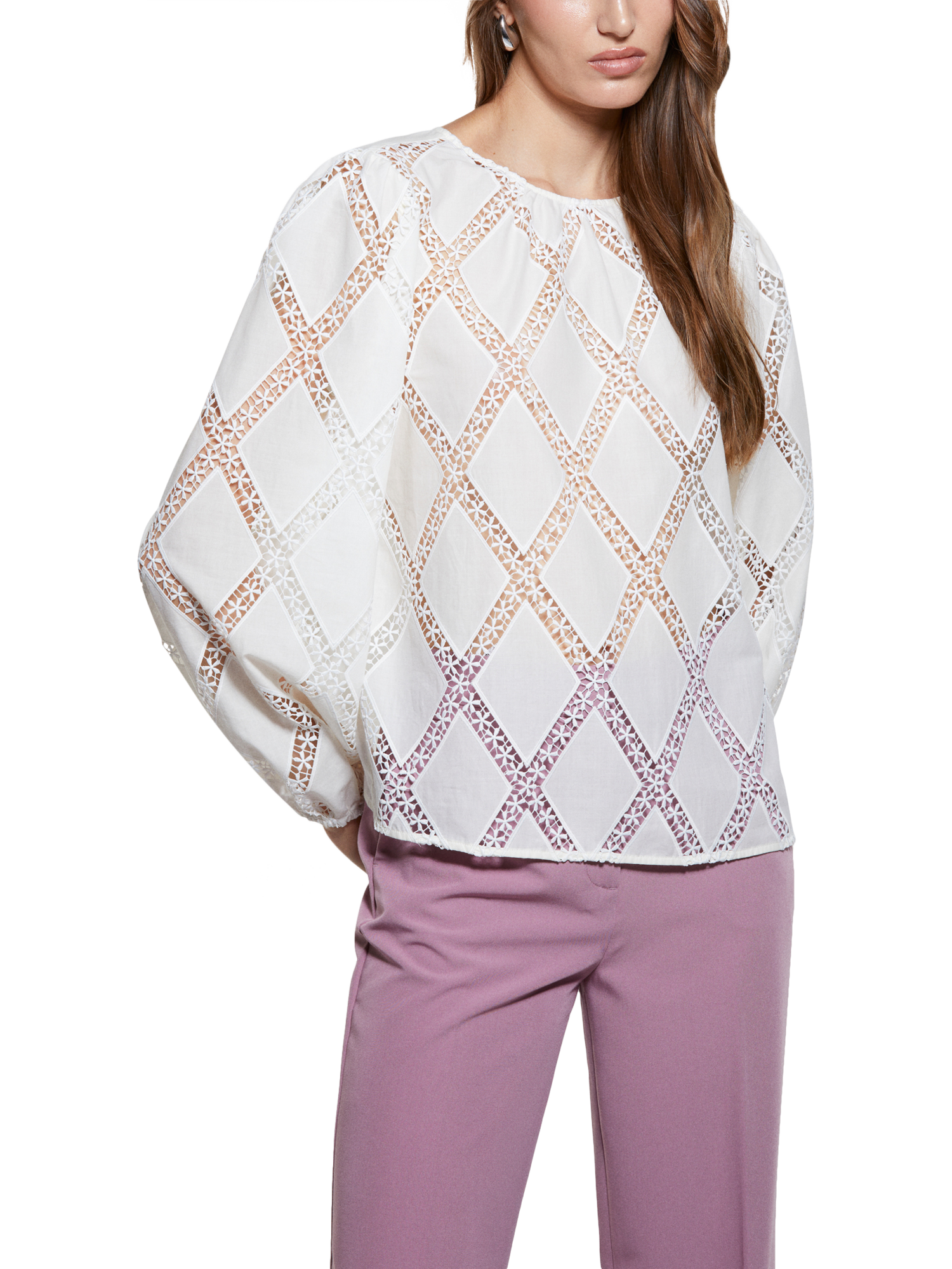 Product image 1 of 3, which shows SISLEY Diamond Lace Top, Cream, L