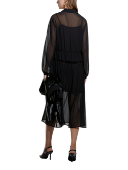 SISLEY Ruched Midi Dress, Black - view 2, Black