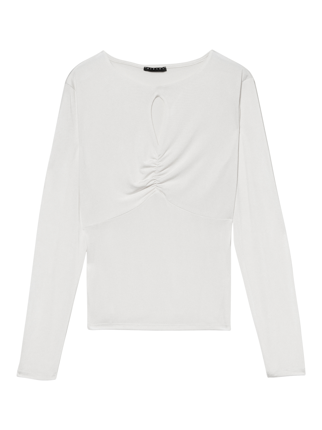 Product image 4 of 4, which shows SISLEY Keyhole Long Sleeve Top, Cream, L