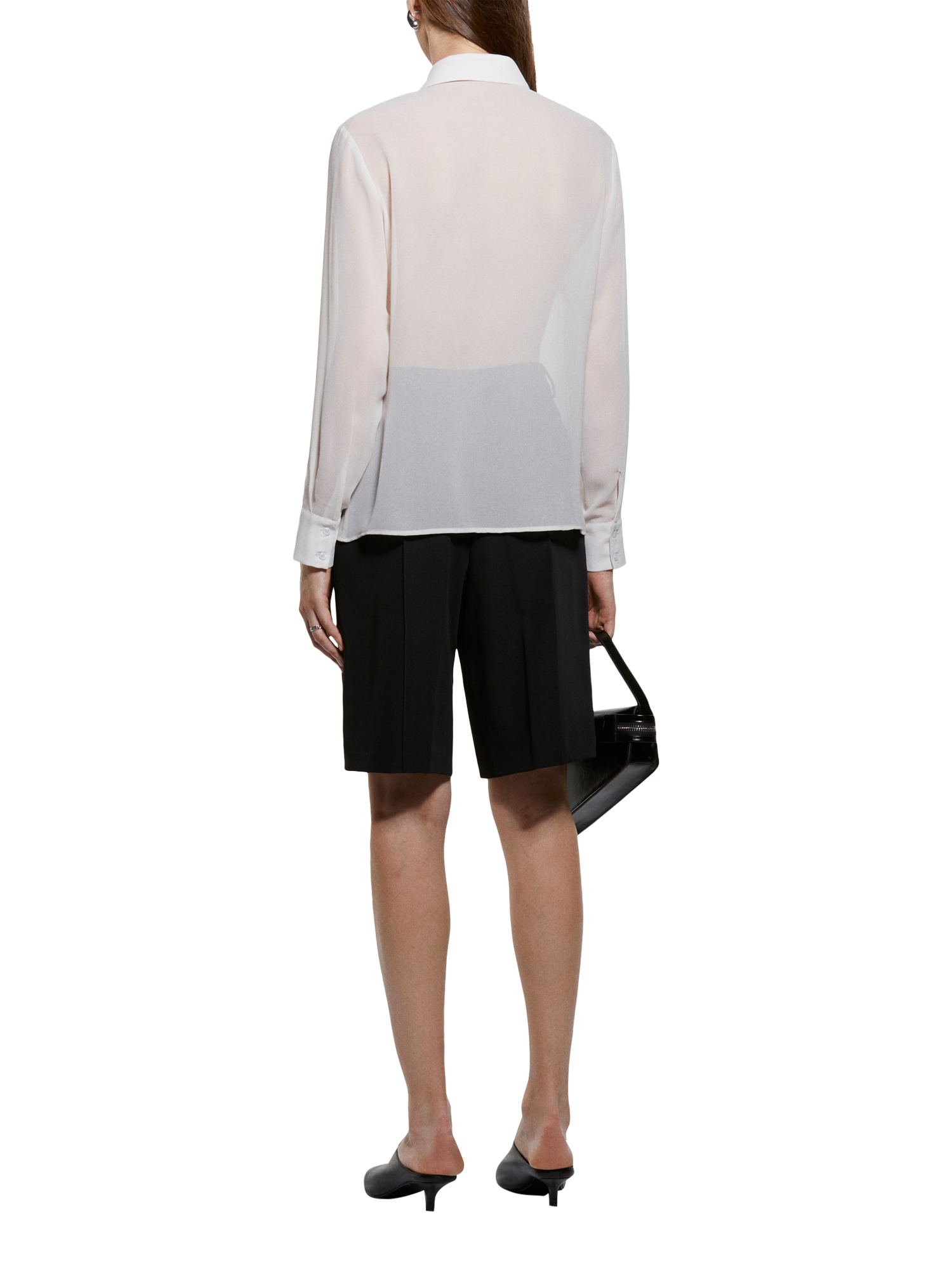 Product image 2 of 3, which shows SISLEY Ruffle Sheer Shirt, Ecru, XS