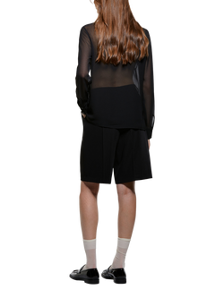 SISLEY Ruffle Sheer Shirt - view 2, Black