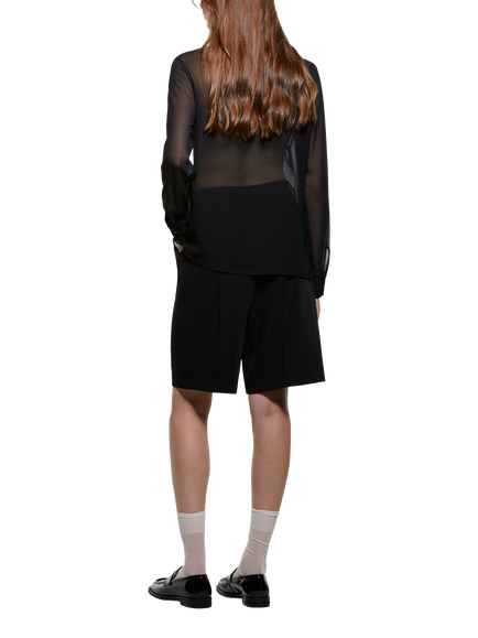 SISLEY Ruffle Sheer Shirt - view 2, Black