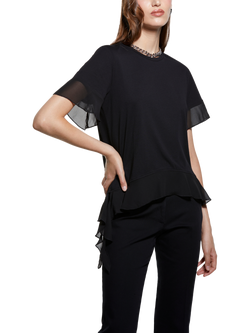 SISLEY Creponne Layered T-Shirt, Black, Black