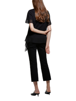 SISLEY Creponne Layered T-Shirt, Black - view 2, Black