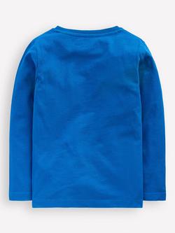 Mini Boden Kids' Cotton Animal Long Sleeve T-Shirt - view 2, Blue Penguin