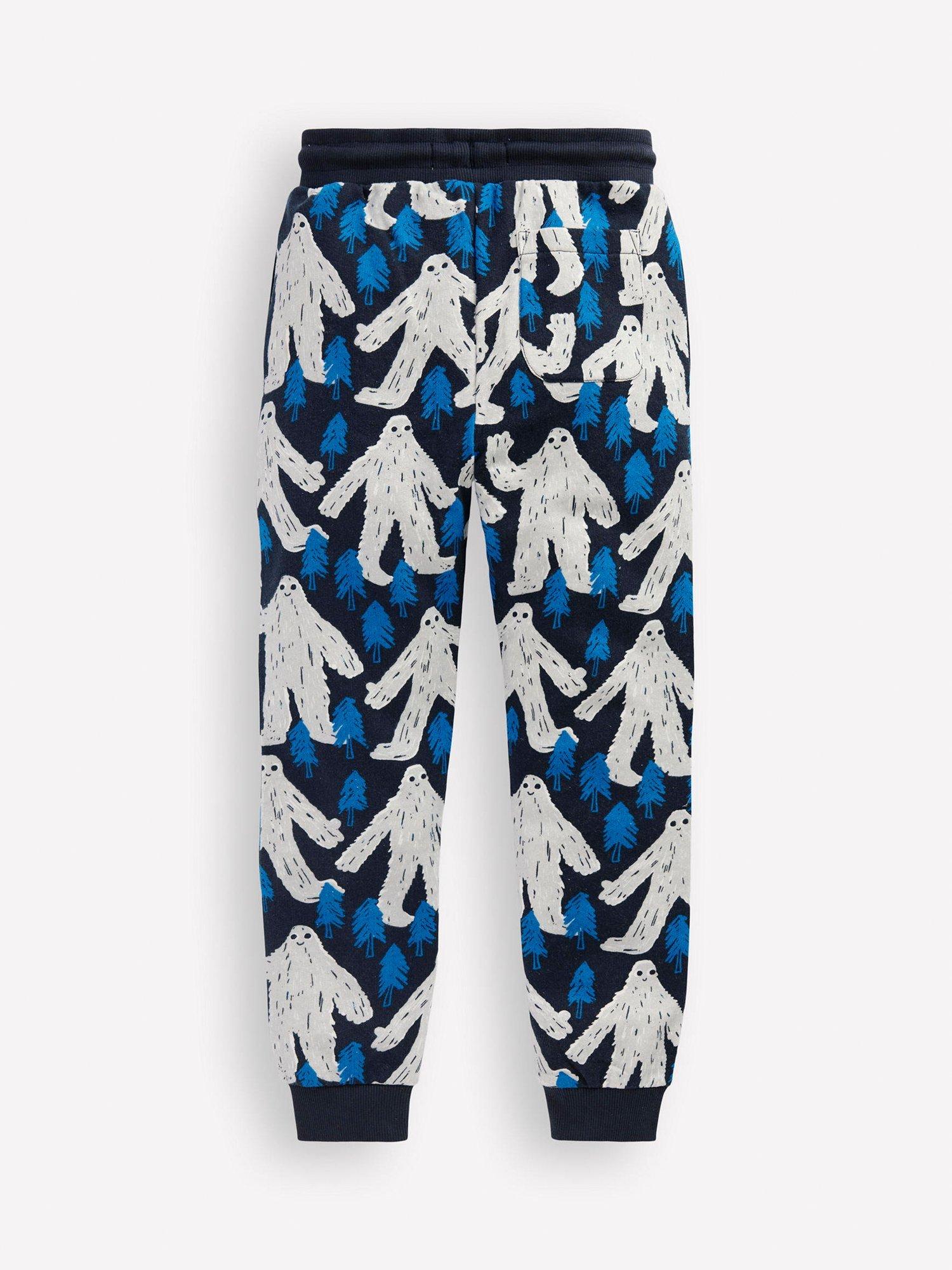 Product image 2 of 3, which shows Mini Boden Kids' Printed Joggers, Yetti, 2-3 years