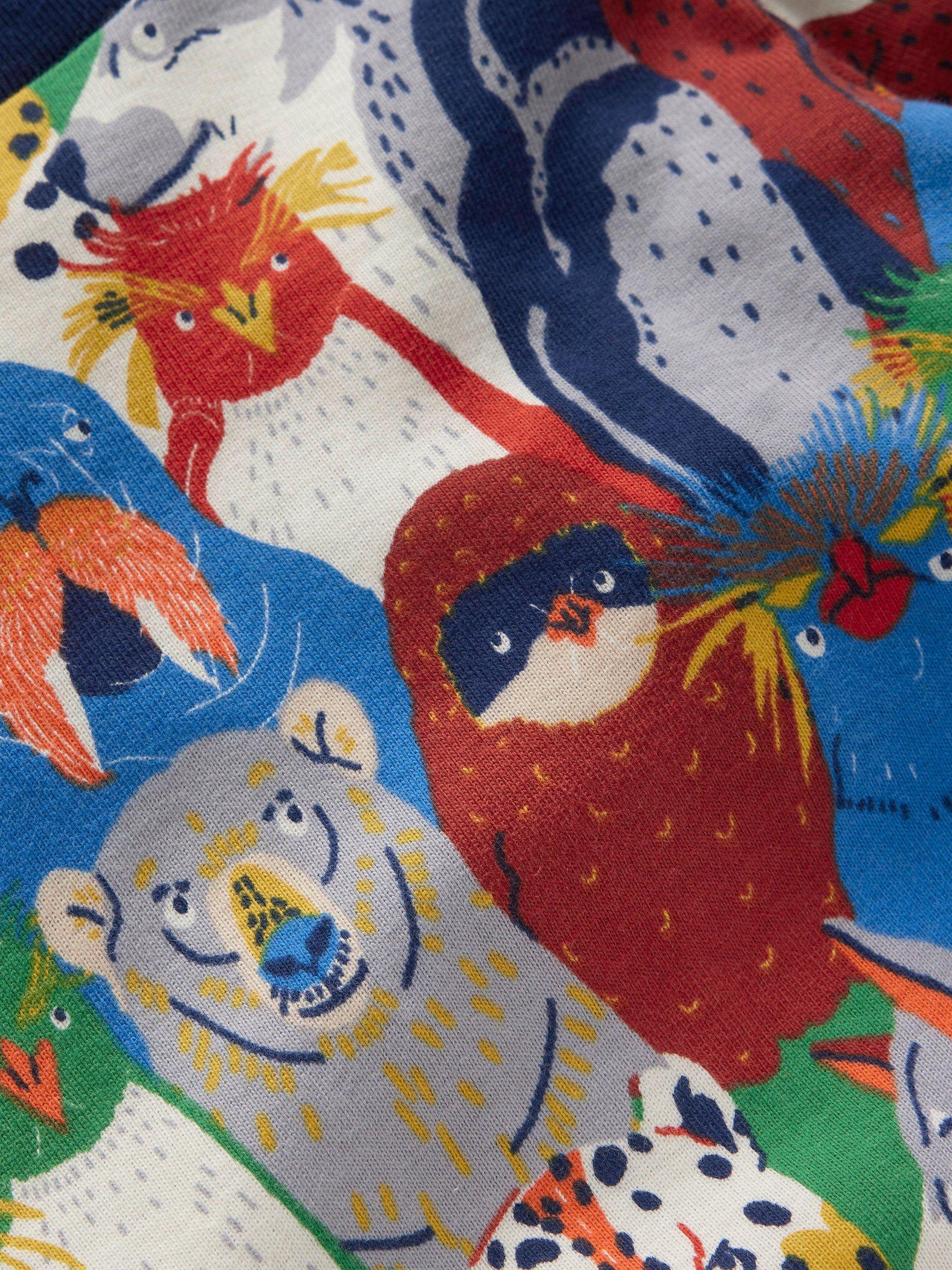 Product image 3 of 3, which shows Mini Boden Kids' Cotton Snug Long John Pyjama Set, Multi Arctic, 3 years