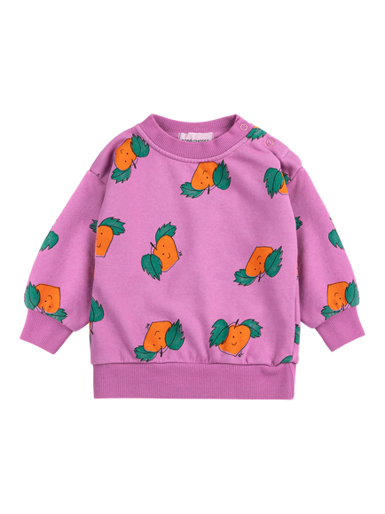 Bobo Choses Baby Cotton Rich Tangerine Print Sweatshirt, Fuchsia, Fuchsia