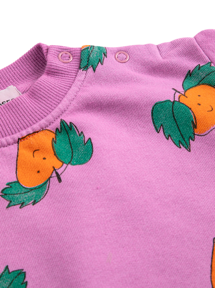 Bobo Choses Baby Cotton Rich Tangerine Print Sweatshirt, Fuchsia - view 2, Fuchsia