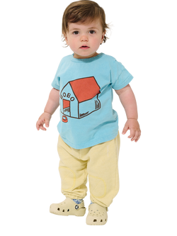 Bobo Choses Baby Pickles Is At Home Cotton T-Shirt, Prussian Blue, Prussian Blue