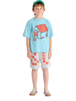 Bobo Choses Kids' Pickles Is At Home Short Sleeved T-Shirt, Light Blue, Light Blue
