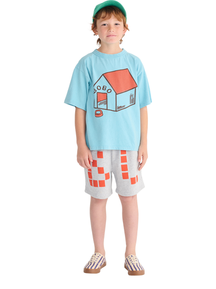 Bobo Choses Kids' Pickles Is At Home Short Sleeved T-Shirt, Light Blue, Light Blue