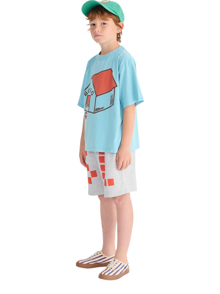Bobo Choses Kids' Pickles Is At Home Short Sleeved T-Shirt, Light Blue - view 2, Light Blue