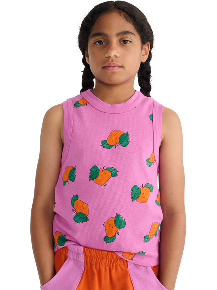 Bobo Choses Kids' Sleeveless Tangerine Print Vest Top, Purple - view 2, Purple