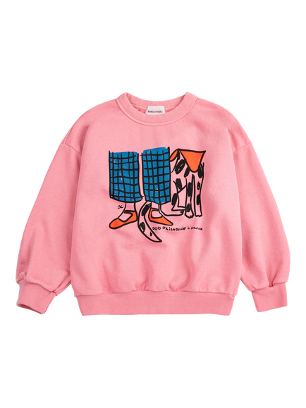Bobo Choses Kids' Relaxed Dog Friendship Sweatshirt, Pink - view 2, Pink