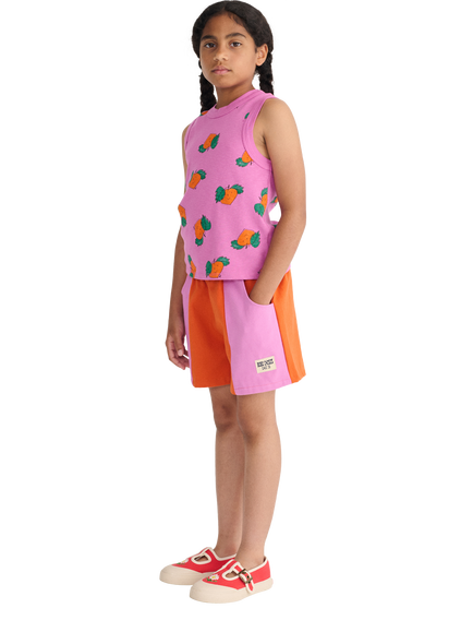 Bobo Choses Kids' Colour Block Woven Shorts, Orange - view 2, Orange