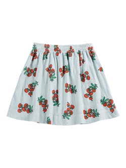 Bobo Choses Kids' Juicy Tomatoes Textured Skirt, Light Blue - view 2, Light Blue