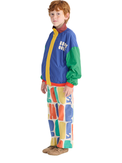 Bobo Choses Kids' Cotton Colour Block Logo Trousers, Offwhite - view 2, Offwhite