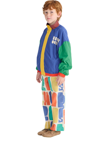 Bobo Choses Kids' Cotton Colour Block Logo Trousers, Offwhite - view 2, Offwhite