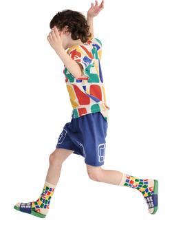 Bobo Choses Kids' Cotton Colour Block Logo T-Shirt, Offwhite - view 2, Offwhite