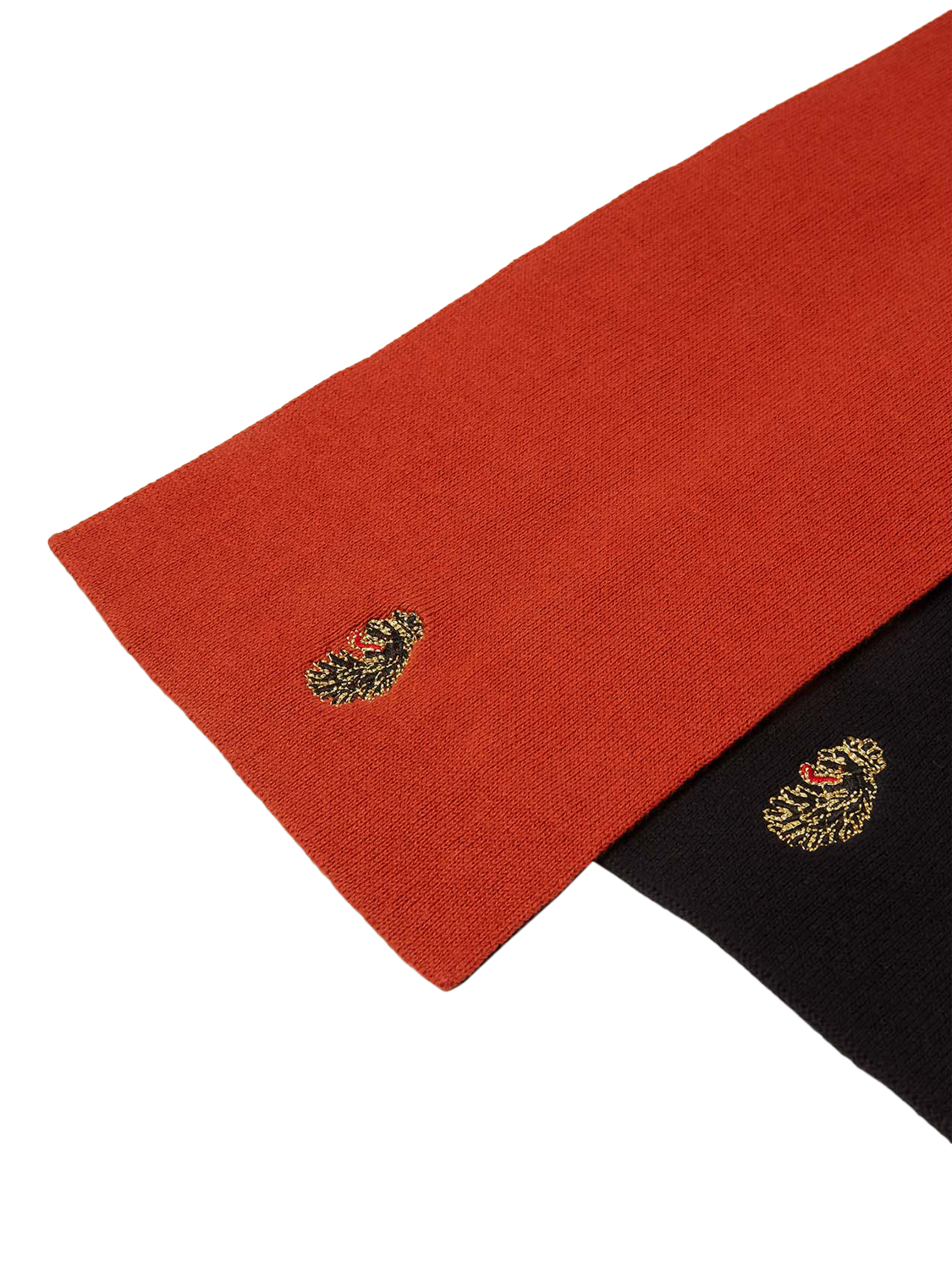 Product image 3 of 4, which shows LUKE 1977 Gerard Cotton Colour Block Scarf, Copper Orange, One Size