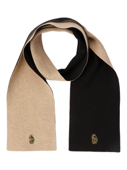 LUKE 1977 Gerard Cotton Colour Block Scarf, Marle Stone