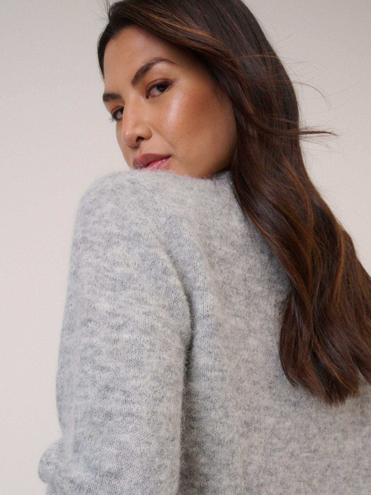 Product image 4 of 5, which shows Nobody's Child Mock Neck Jumper with Alpaca & Wool, Grey, XS